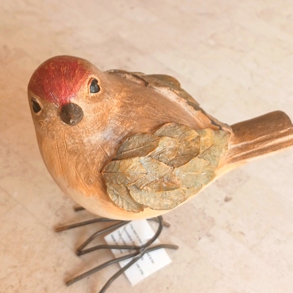 Harvest Bird Set With Leaf Wings Design,"resin" by Valeri/QVC ,NEW - Picture 2 of 9